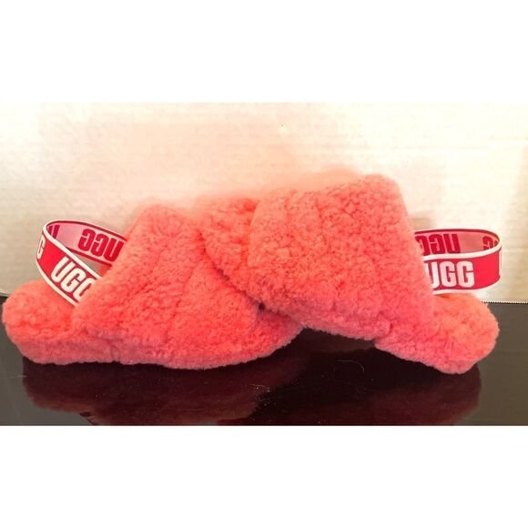 UGG Australia Women's Fluff Yeah Slide Slipper 1095119 Red Currant WMS Size 5 - Picture 10 of 11